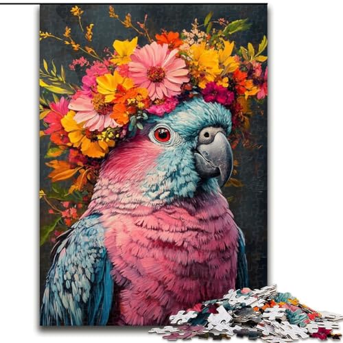 Puzzle für Erwachsene, 1000 Teile, Blumenpapagei-Puzzle, anspruchsvolles Denkspiel, Familienaktivität, Heimdekoration, 50x75cm von NBDSOYEWO