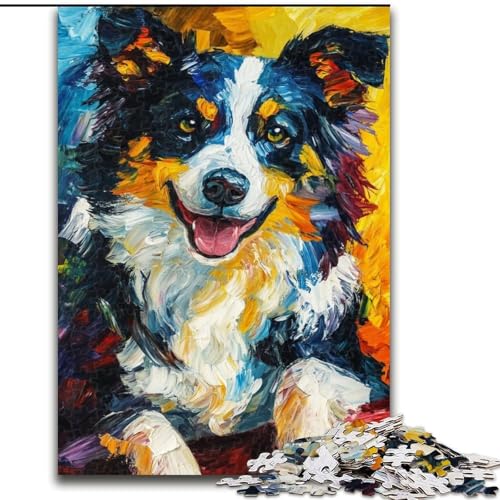 Puzzle für Erwachsene, 1000 Teile, Border Collie-Puzzle, Familienaktivitätsspiel für Teenager, anspruchsvolles Denkspiel, 50x75cm von NBDSOYEWO