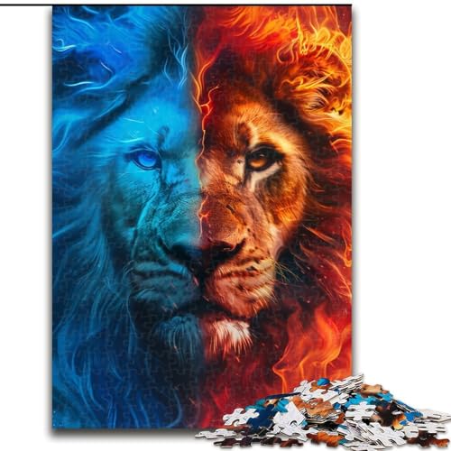 Puzzle für Erwachsene, 1000 Teile, EIS- und Feuerlöwe, aus Holz, Kinder ab 14 Jahren, 50x75cm, für Teenager und Familienspaß Puzzle für Erwachsene, 1000 Teile, EIS- und Feuerlöwe, aus Holz, Kinder ab 14 Jahren, 50x75cm, für Teenager und Familienspaß von NBDSOYEWO