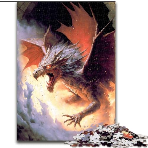 Puzzle für Erwachsene, 1000 Teile, Fury Dragon V, für 14+, für Familienspaß und Spieleabende, Künstlersammlung, Bildende Kunst (Größe 50x75cm) von NBDSOYEWO