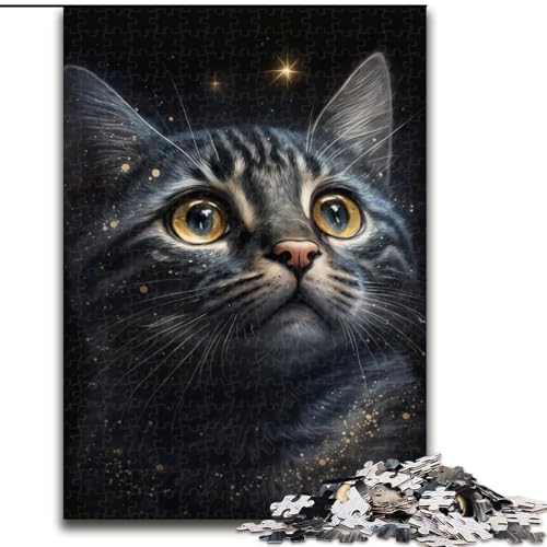 Puzzle für Erwachsene, 1000 Teile, Galaxie-Katze, aus Holz, Kinder ab 14 Jahren, 50x75cm, für Teenager und Familienspaß von NBDSOYEWO