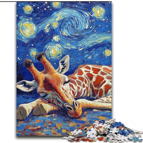 Puzzle für Erwachsene, 1000 Teile, Giraffen-Nachthimmel, aus Holz, Kinder ab 14 Jahren, 50x75cm, für Teenager und Familienspaß Puzzle für Erwachsene, 1000 Teile, Giraffen-Nachthimmel, aus Holz, Kinder ab 14 Jahren, 50x75cm, für Teenager und Familienspaß von NBDSOYEWO