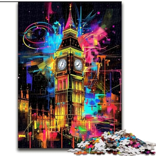 Puzzle für Erwachsene, 1000 Teile, Graffiti Big Ben, aus Holz, Kinder ab 14 Jahren, 50x75cm, für Teenager und Familienspaß Puzzle für Erwachsene, 1000 Teile, Graffiti Big Ben, aus Holz, Kinder ab 14 Jahren, 50x75cm, für Teenager und Familienspaß von NBDSOYEWO