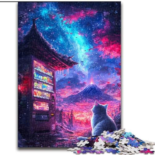 Puzzle für Erwachsene, 1000 Teile, Katze unter dem Berg Fuji, anspruchsvolles Denkspiel, Familienaktivität, Heimdekoration, 50x75cm Puzzle für Erwachsene, 1000 Teile, Katze unter dem Berg Fuji, anspruchsvolles Denkspiel, Familienaktivität, Heimdekoration, 50x75cm von NBDSOYEWO