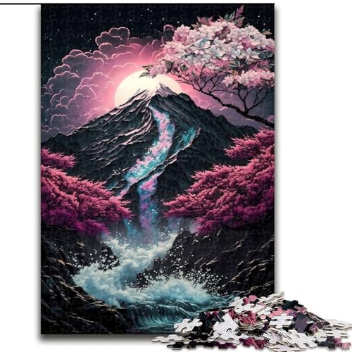 Puzzle für Erwachsene, 1000 Teile, Kirschblüten, japanische Kunst, für 14+, für Familienspaß und Spieleabende, Künstlersammlung, Bildende Kunst (Größe 26x38cm) von NBDSOYEWO