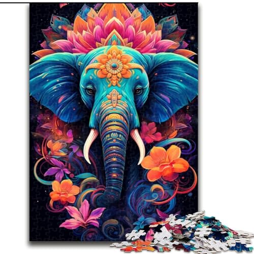 Puzzle für Erwachsene, 1000 Teile, Psychedelischer Elefant, aus Holz, hochschwieriges Denkspiel für Teenager, 50x75cm, für Heimdekoration, Gehirntraining Puzzle für Erwachsene, 1000 Teile, Psychedelischer Elefant, aus Holz, hochschwieriges Denkspiel für Teenager, 50x75cm, für Heimdekoration, Gehirntraining von NBDSOYEWO
