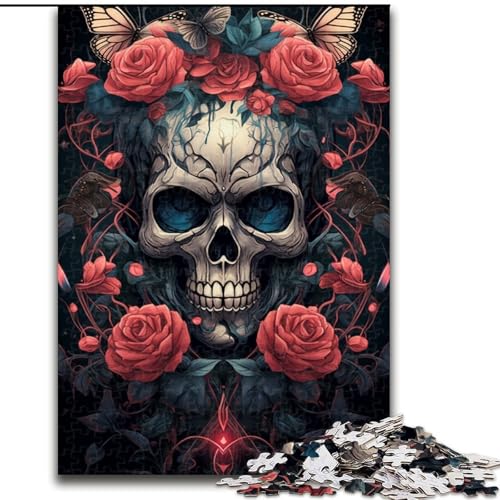 Puzzle für Erwachsene, 1000 Teile, Rosen und Totenköpfe, aus Holz, Kinder ab 14 Jahren, 50x75cm, für Teenager und Familienspaß Puzzle für Erwachsene, 1000 Teile, Rosen und Totenköpfe, aus Holz, Kinder ab 14 Jahren, 50x75cm, für Teenager und Familienspaß von NBDSOYEWO