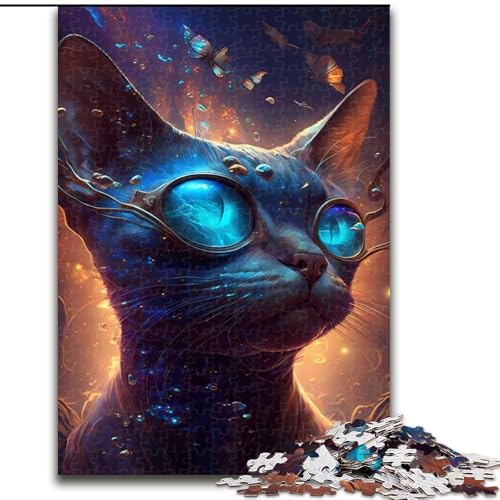 Puzzle für Erwachsene, 1000 Teile, Siamkatze, unnatürlich, dekomprimierendes intellektuelles Lernspielzeug, Geburtstagsgeschenk, Geschenke (Größe 26x38cm) von NBDSOYEWO