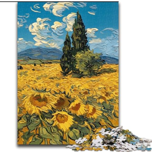 Puzzle für Erwachsene, 1000 Teile, Sonnenblumen-Ölgemälde, anspruchsvolles Denkspiel für Teenager, Spaß für den Familienspielabend, 50x75cm Puzzle für Erwachsene, 1000 Teile, Sonnenblumen-Ölgemälde, anspruchsvolles Denkspiel für Teenager, Spaß für den Familienspielabend, 50x75cm von NBDSOYEWO