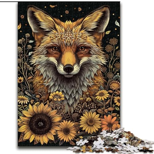 Puzzle für Erwachsene, 1000 Teile, Sonnenblumenfuchs, aus Holz, Kinder ab 14 Jahren, 50x75cm, für Teenager und Familienspaß Puzzle für Erwachsene, 1000 Teile, Sonnenblumenfuchs, aus Holz, Kinder ab 14 Jahren, 50x75cm, für Teenager und Familienspaß von NBDSOYEWO