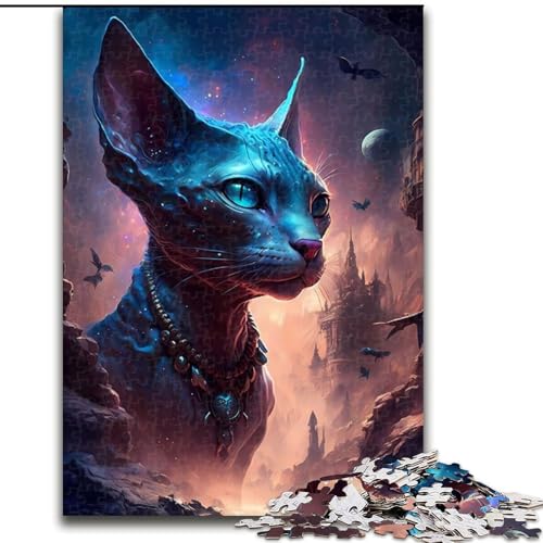 Puzzle für Erwachsene, 1000 Teile, Sphynx-Katze, Dekomprimierendes intellektuelles Lernspielzeug, Geburtstagsgeschenk, Geschenke (Größe 50x75cm) von NBDSOYEWO