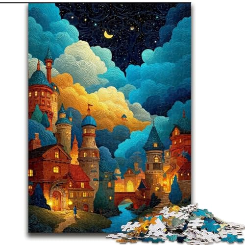 Puzzle für Erwachsene, 1000 Teile, Stadt unter dem Nachthimmel, Familienaktivitätsspiel für Teenager, anspruchsvolles Denkspiel, 50x75cm Puzzle für Erwachsene, 1000 Teile, Stadt unter dem Nachthimmel, Familienaktivitätsspiel für Teenager, anspruchsvolles Denkspiel, 50x75cm von NBDSOYEWO