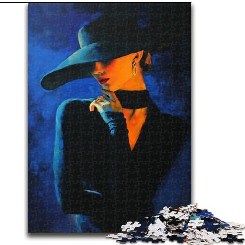 Puzzle für Erwachsene, 1000 Teile, Temperament, weibliches Modell, Quizspiel, Wanddekoration, einzigartige Geburtstags (Größe 26x38cm) von NBDSOYEWO