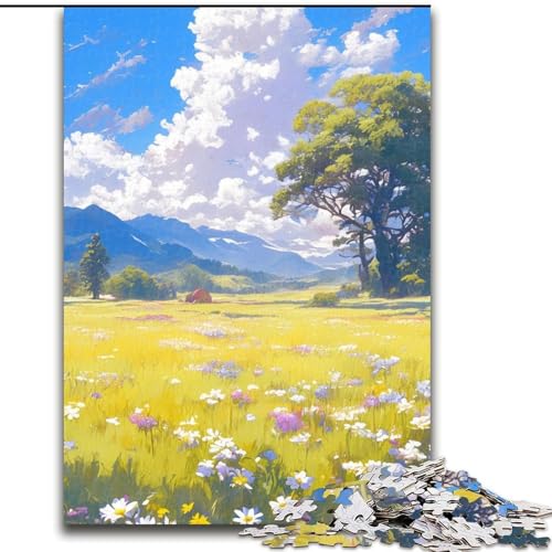 Puzzle für Erwachsene, 1000 Teile, Tulpenfelder-Puzzle, anspruchsvolles Denkspiel für Teenager, perfekt als Heimdekoration oder Geschenk (Größe: 26x38cm) von NBDSOYEWO