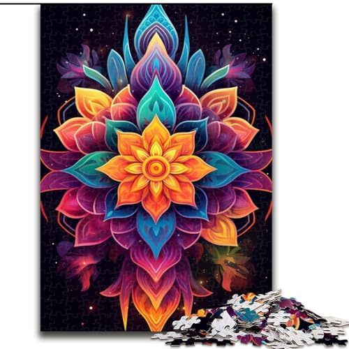 Puzzle für Erwachsene, 1000 Teile, blühende Mandalas, anspruchsvolles Denkspiel für Teenager, perfekt als Heimdekoration oder Geschenk (Größe: 26x38cm) von NBDSOYEWO