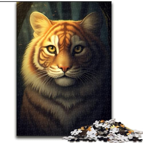 Puzzle für Erwachsene, 1000 Teile, gelber Tiger, aus Holz, Kinder ab 14 Jahren, 50x75cm, für Teenager und Familienspaß Puzzle für Erwachsene, 1000 Teile, gelber Tiger, aus Holz, Kinder ab 14 Jahren, 50x75cm, für Teenager und Familienspaß von NBDSOYEWO
