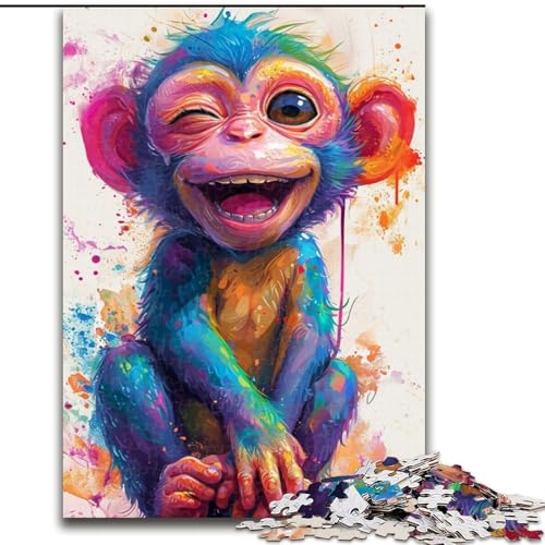 Puzzle für Erwachsene, 1000 Teile, lächelndes Affenbaby, aus Holz, Kinder ab 14 Jahren, 50x75cm, für Teenager und Familienspaß Puzzle für Erwachsene, 1000 Teile, lächelndes Affenbaby, aus Holz, Kinder ab 14 Jahren, 50x75cm, für Teenager und Familienspaß von NBDSOYEWO