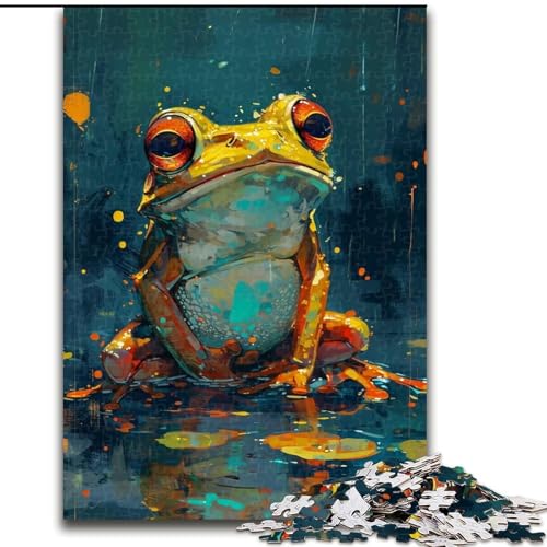Puzzle für Erwachsene, 1000 Teile, niedlicher Kleiner gelber Frosch, anspruchsvolles Denkspiel für Teenager, perfekt als Heimdekoration oder Geschenk (Größe: 26x38cm) von NBDSOYEWO