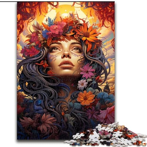Puzzle für Erwachsene, 1000 Teile, psychedelische und glückliche Frau, aus Holz, EIN tolles Geschenk für Familienspaß, 50x75cm, DIY-Dekoration, anspruchsvolle Puzzle für Erwachsene, 1000 Teile, psychedelische und glückliche Frau, aus Holz, EIN tolles Geschenk für Familienspaß, 50x75cm, DIY-Dekoration, anspruchsvolle von NBDSOYEWO