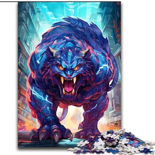Puzzle für Erwachsene, 1000 Teile, riesiger Blauer Tiger, aus Holz, Kinder ab 14 Jahren, 50x75cm, für Teenager und Familienspaß Puzzle für Erwachsene, 1000 Teile, riesiger Blauer Tiger, aus Holz, Kinder ab 14 Jahren, 50x75cm, für Teenager und Familienspaß von NBDSOYEWO
