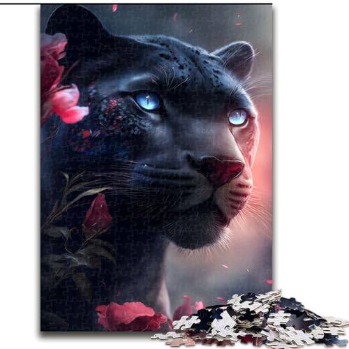 Puzzle für Erwachsene, 1000 Teile, schwierig, Der rosarote Schwarze Panther, Denksportaufgabe zur Wanddekoration, einzigartige Geburtstags 14-Jährige (Größe 50x75cm) von NBDSOYEWO
