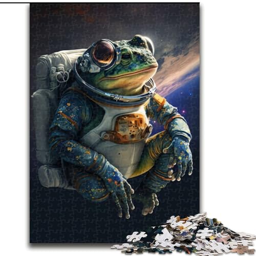 Puzzle für Erwachsene, 1000 Teile, schwierig, Frosch, Weltraumastronaut, Denksportaufgabe zur Wanddekoration, einzigartige Geburtstags 14-Jährige (Größe 50x75cm) von NBDSOYEWO