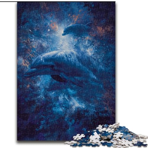 Puzzle für Erwachsene, 1000 Teile, schwieriger Delfin, Denksportaufgabe zur Wanddekoration, einzigartige Geburtstags 14-Jährige (Größe 50x75cm) von NBDSOYEWO