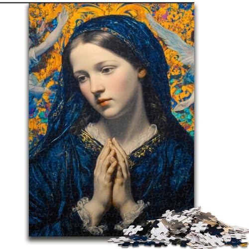 Puzzle für Erwachsene, 1000 Teile, schwieriges Porträt von Maria, der Mutter, entspannendes intellektuelles Lernspielzeug, Geburtstagsgeschenk, Geschenke (Größe 50x75cm) von NBDSOYEWO
