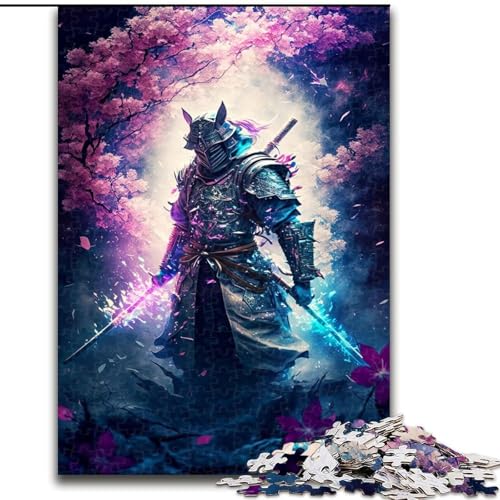 Puzzle für Erwachsene, 1000 epische japanische Samurai, Familienspiel zum Stressabbau, schwierige Herausforderung, stärkt die Liebe zwischen Paaren (Größe 26x38cm) von NBDSOYEWO