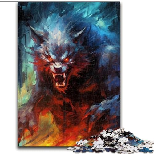 Puzzle für Erwachsene, 1000 farbenfrohe Wolfsbilder, anspruchsvolles Denkspiel für Teenager, perfekt als Heimdekoration oder Geschenk (Größe: 26x38cm) von NBDSOYEWO