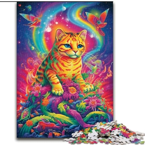 Puzzle für Erwachsene, 1000 psychedelische Katzen aus Holz, für Jugendliche ab 14 Jahren, Heimdekoration, 50x75cm, als Geburtstags-, Urlaubs-, Weihnachts Puzzle für Erwachsene, 1000 psychedelische Katzen aus Holz, für Jugendliche ab 14 Jahren, Heimdekoration, 50x75cm, als Geburtstags-, Urlaubs-, Weihnachts von NBDSOYEWO