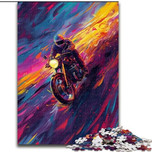 Puzzle für Erwachsene, 1000-teiliges Cooles Motorradrennfahrer-Puzzle, anspruchsvolles Denkspiel, Familienaktivität, Heimdekoration, (Größe: 26x38cm) von NBDSOYEWO