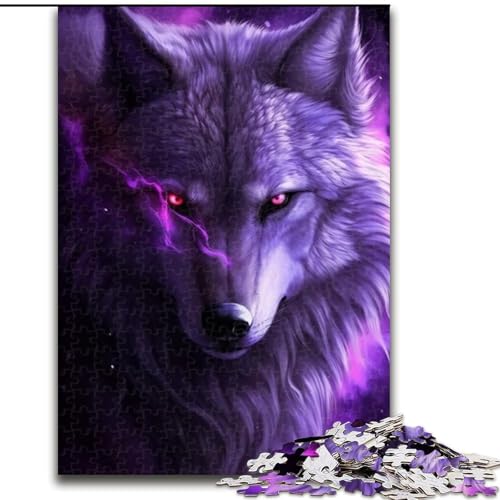 Puzzle für Erwachsene, 1000-teiliges Cosmic Wolf Puzzle, anspruchsvolles Denkspiel, Familienaktivität, Heimdekoration, (Größe: 26x38cm) von NBDSOYEWO