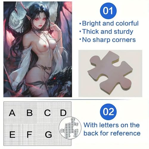 Puzzle für Erwachsene, 1000-teiliges Puzzle, Anime Dragon Girl, Quizspiel zur Förderung der Liebe zwischen Paaren für Kinder ab 14 Jahren (Größe 26x38cm) von NBDSOYEWO