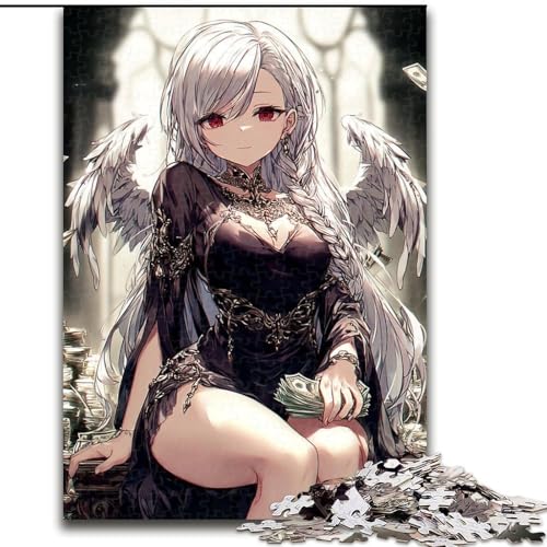 Puzzle für Erwachsene, 1000-teiliges Puzzle, Anime-Mädchen, Quizspiel, Wanddekoration, einzigartige Geburtstags (Größe 26x38cm) von NBDSOYEWO
