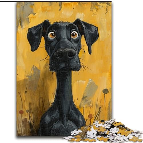 Puzzle für Erwachsene, 1000-teiliges Puzzle, Art Dog, Quizspiel zur Förderung der Liebe zwischen Paaren für Kinder ab 14 Jahren (Größe 26x38cm) von NBDSOYEWO