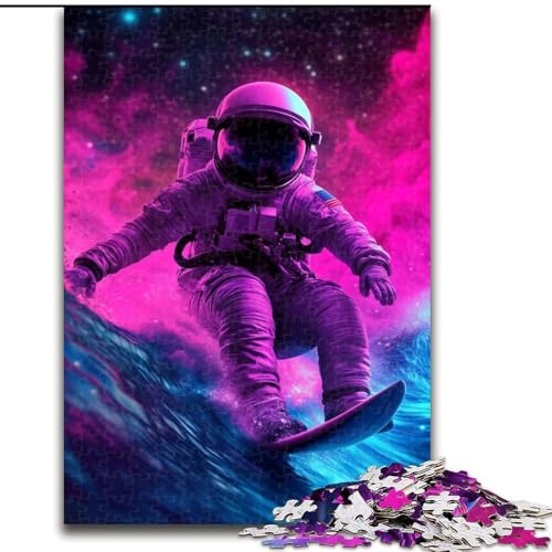 Puzzle für Erwachsene, 1000-teiliges Puzzle, Astronauten-Weltraumsurfen, Quizspiel, stärkt die Liebe zwischen Paaren für Kinder ab 14 Jahren (Größe 50x75cm) von NBDSOYEWO