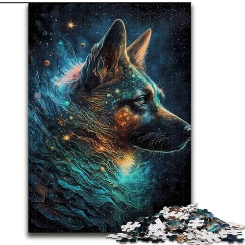 Puzzle für Erwachsene, 1000-teiliges Puzzle, Deutscher Schäferhund, Quizspiel, Wanddekoration, einzigartige Geburtstags (Größe 50x75cm) von NBDSOYEWO