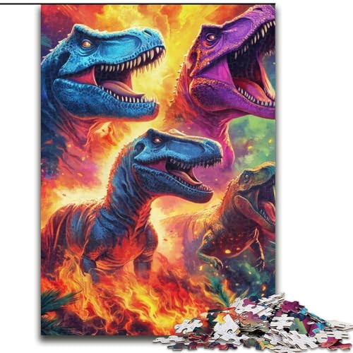 Puzzle für Erwachsene, 1000-teiliges Puzzle, Dinosaurier, Quizspiel, Wanddekoration, einzigartige Geburtstags (Größe 26x38cm) von NBDSOYEWO