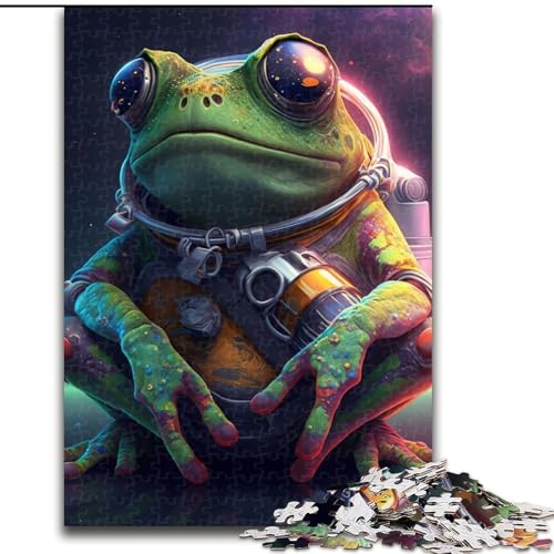 Puzzle für Erwachsene, 1000-teiliges Puzzle, Frosch, Weltraum-Astronaut, Quizspiel, Wanddekoration, einzigartige Geburtstags (Größe 50x75cm) von NBDSOYEWO