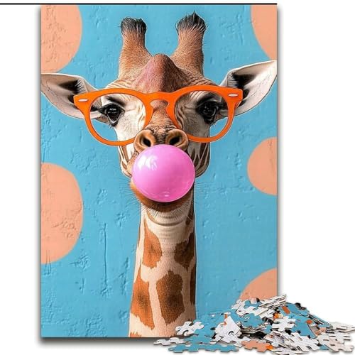 Puzzle für Erwachsene, 1000-teiliges Puzzle, Giraffen-Kaugummi, Quizspiel, stärkt die Liebe zwischen Paaren, für Kinder ab 14 Jahren (Größe 26x38cm) von NBDSOYEWO