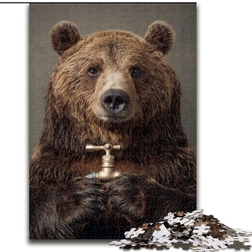 Puzzle für Erwachsene, 1000-teiliges Puzzle, Kreuz, Braunbär, Quizspiel, stärkt die Liebe zwischen Paaren, für Kinder ab 14 Jahren (Größe 26x38cm) von NBDSOYEWO