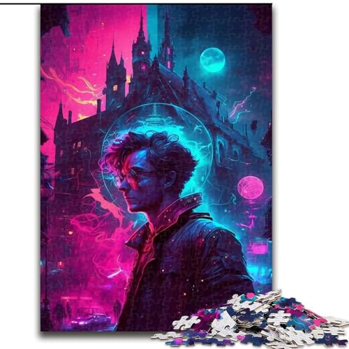 Puzzle für Erwachsene, 1000-teiliges Puzzle, Neonlandschaft, Quizspiel zur Stärkung der Liebe zwischen Paaren für Kinder ab 14 Jahren (Größe 26x38cm) von NBDSOYEWO