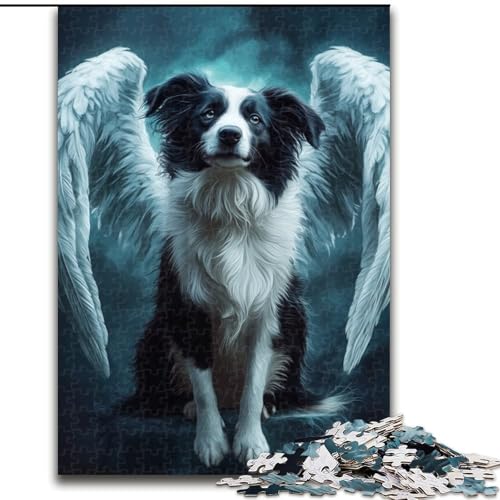Puzzle für Erwachsene, 1000-teiliges Puzzle, Schäferhund mit Flügeln, Quizspiel zur Stärkung der Liebe zwischen Paaren für Kinder ab 14 Jahren (Größe 26x38cm) von NBDSOYEWO