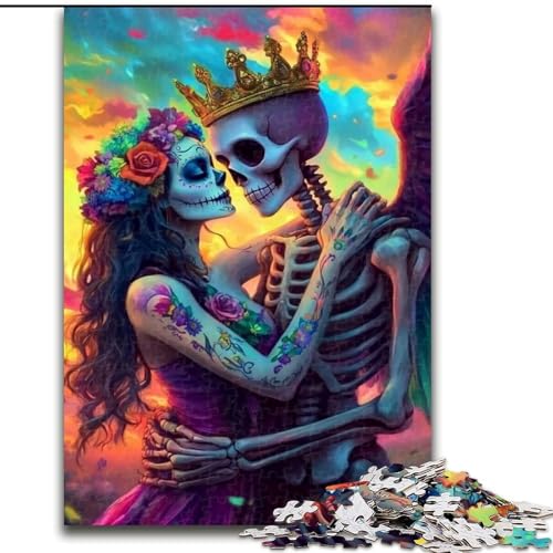 Puzzle für Erwachsene, 1000-teiliges Puzzle, Skelettpaar, Quizspiel zur Stärkung der Liebe zwischen Paaren für Kinder ab 14 Jahren (Größe 50x75cm) von NBDSOYEWO