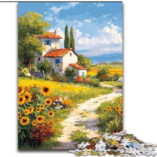 Puzzle für Erwachsene, 1000-teiliges Puzzle, Sonnenblume, Quizspiel, Wanddekoration, einzigartige Geburtstags (Größe 50x75cm) von NBDSOYEWO
