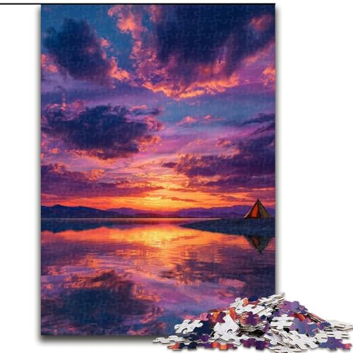 Puzzle für Erwachsene, 1000-teiliges Puzzle, Sonnenuntergangslandschaft, Quizspiel zur Stärkung der Liebe zwischen Paaren für Kinder ab 14 Jahren (Größe 50x75cm) von NBDSOYEWO