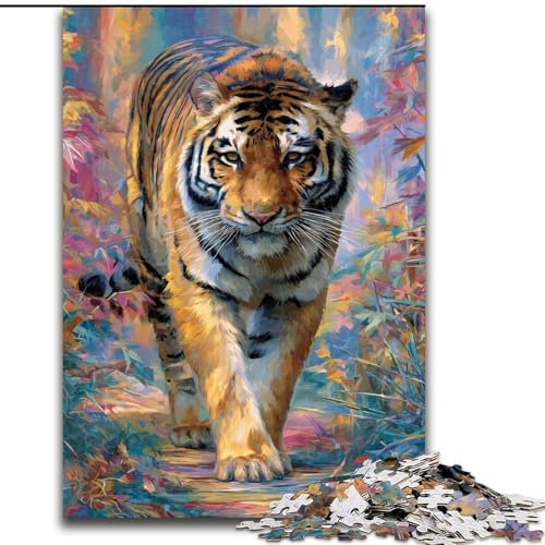 Puzzle für Erwachsene, 1000-teiliges Puzzle, Tiger-Ölgemälde, Quizspiel zur Stärkung der Liebe zwischen Paaren für Kinder ab 14 Jahren (Größe 26x38cm) von NBDSOYEWO