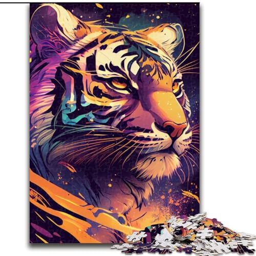 Puzzle für Erwachsene, 1000-teiliges Puzzle, Tigertier, Quizspiel, Wanddekoration, einzigartige Geburtstags (Größe 26x38cm) von NBDSOYEWO