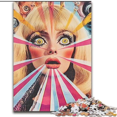 Puzzle für Erwachsene, 1000-teiliges Puzzle, psychedelische Kunst, Quizspiel zur Stärkung der Liebe zwischen Paaren für Kinder ab 14 Jahren (Größe 50x75cm) von NBDSOYEWO